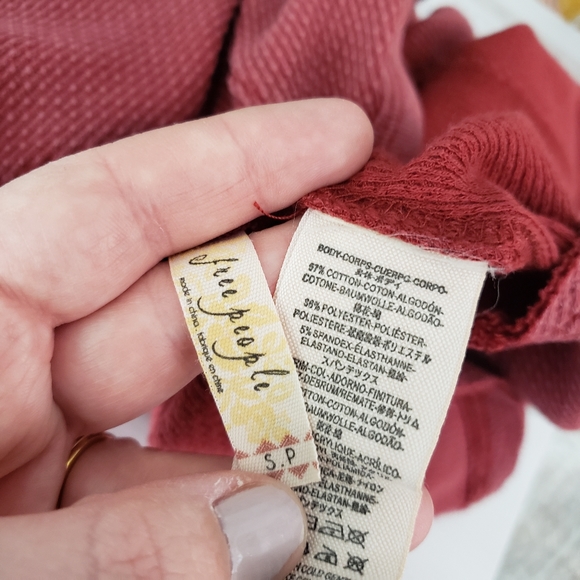 Free People Cuffed Red Thermal - Picture 4 of 8